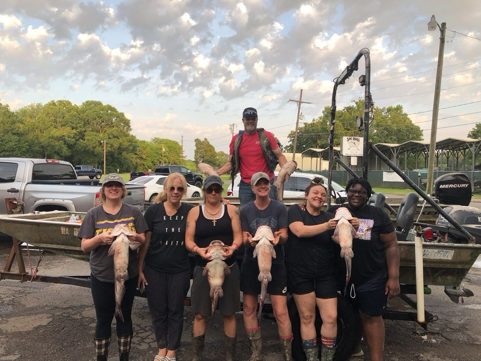 A fishing outing for participants in the Transformations Recovery Program in West Monroe, LA